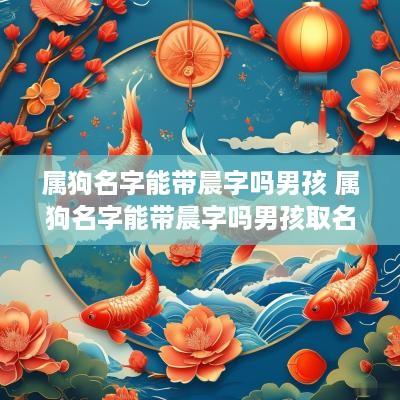 属狗名字能带晨字吗男孩 属狗名字能带晨字吗男孩取名