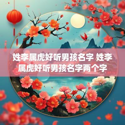姓李属虎好听男孩名字 姓李属虎好听男孩名字两个字