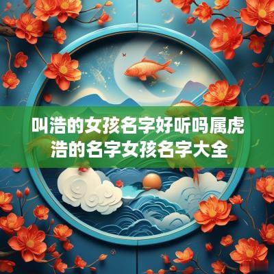 叫浩的女孩名字好听吗属虎 浩的名字女孩名字大全