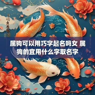 属狗可以用巧字起名吗女 属狗的宜用什么字取名字