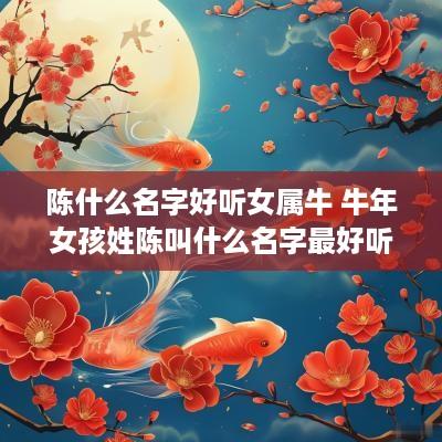 陈什么名字好听女属牛 蛇年女孩姓陈叫什么名字最好听