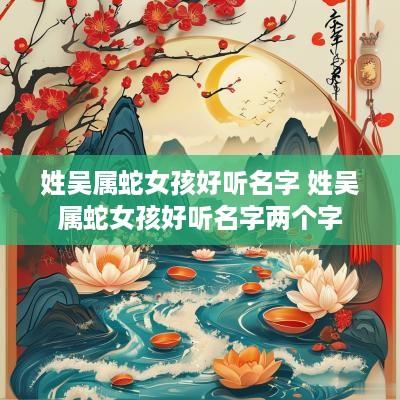 姓吴属蛇女孩好听名字 姓吴属蛇女孩好听名字两个字