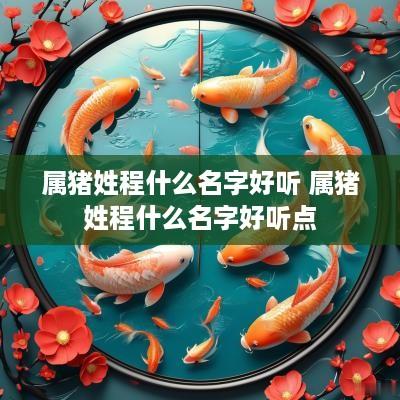 属猪姓程什么名字好听 属猪姓程什么名字好听点