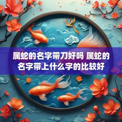 属蛇的名字带刀好吗 属蛇的名字带上什么字的比较好