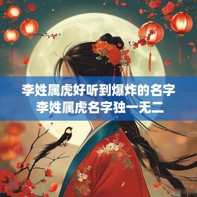 李姓属虎好听到爆炸的名字 李姓属虎名字独一无二