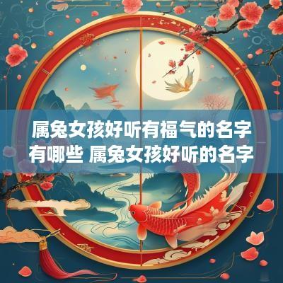 属兔女孩好听有福气的名字有哪些 属兔女孩好听的名字大全