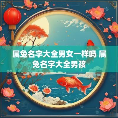 属兔名字大全男女一样吗 属兔名字大全男孩