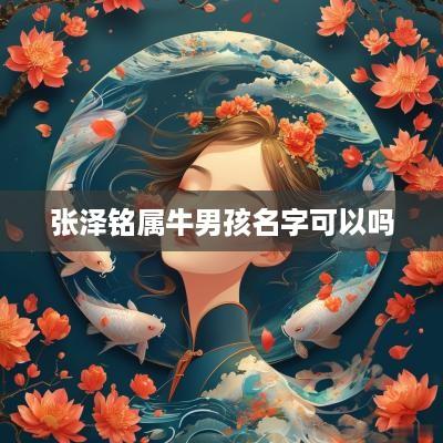 张泽铭属牛男孩名字可以吗
