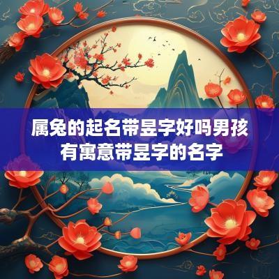 属兔的起名带昱字好吗男孩 有寓意带昱字的名字