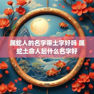 属蛇人的名字带土字好吗 属蛇土命人起什么名字好