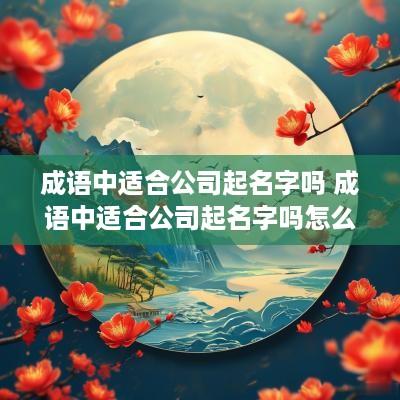 成语中适合公司起名字吗 成语中适合公司起名字吗怎么起