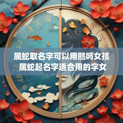 属蛇取名字可以用熙吗女孩 属蛇起名字适合用的字女