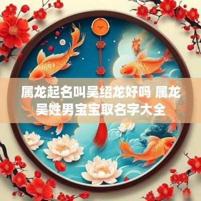 属龙起名叫吴绍龙好吗 属龙吴姓男宝宝取名字大全