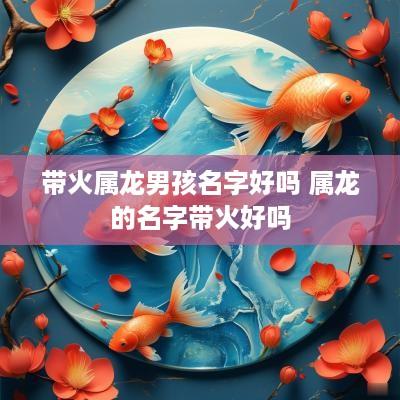 带火属龙男孩名字好吗 属龙的名字带火好吗