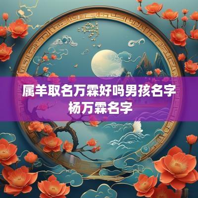 属羊取名万霖好吗男孩名字 杨万霖名字