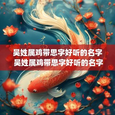 吴姓属鸡带思字好听的名字 吴姓属鸡带思字好听的名字男孩