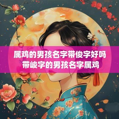 属鸡的男孩名字带俊字好吗 带峻字的男孩名字属鸡