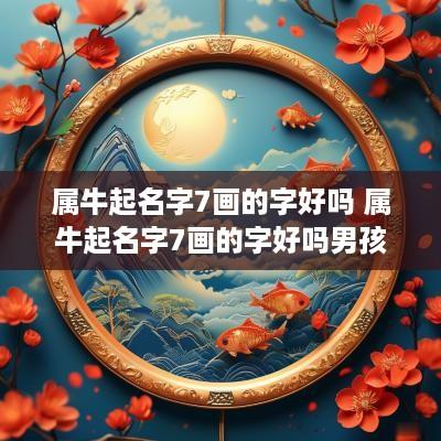 属牛起名字7画的字好吗 属牛起名字7画的字好吗男孩