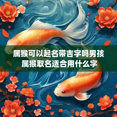 属猴可以起名带吉字吗男孩 属猴取名适合用什么字