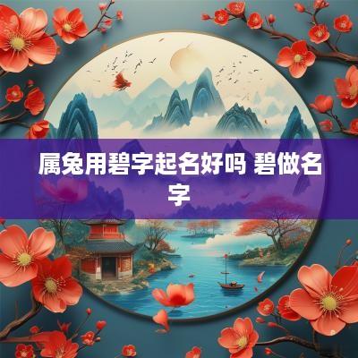 属兔用碧字起名好吗 碧做名字