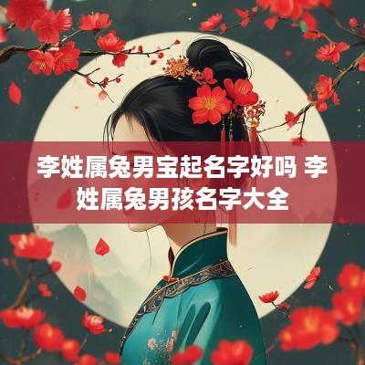 李姓属兔男宝起名字好吗 李姓属兔男孩名字大全