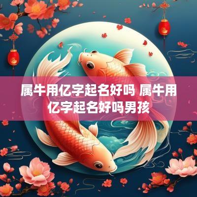 属牛用亿字起名好吗 属牛用亿字起名好吗男孩