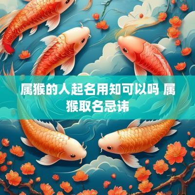 属猴的人起名用知可以吗 属猴取名忌讳