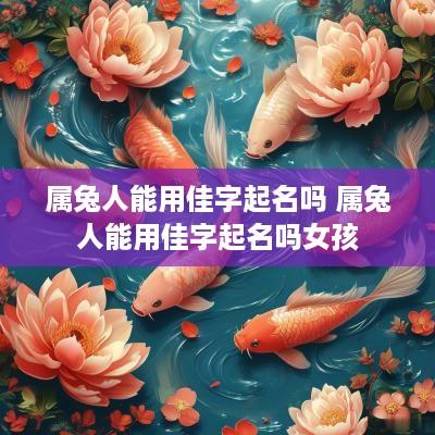 属兔人能用佳字起名吗 属兔人能用佳字起名吗女孩