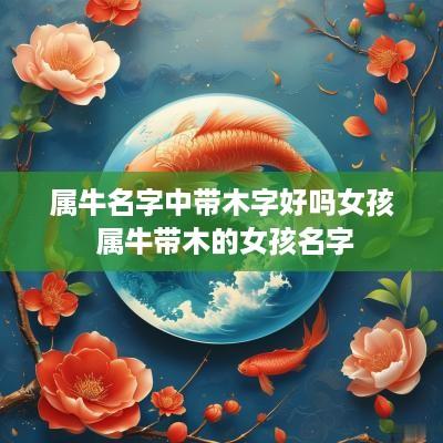 属牛名字中带木字好吗女孩 属牛带木的女孩名字