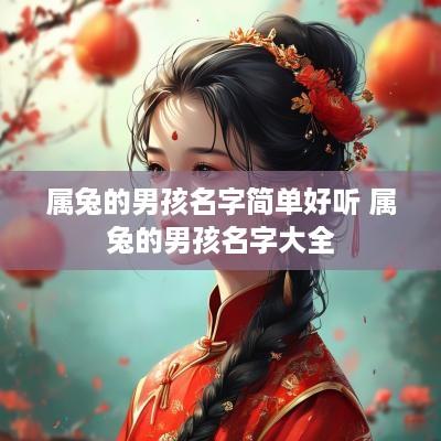 属兔的男孩名字简单好听 属兔的男孩名字大全
