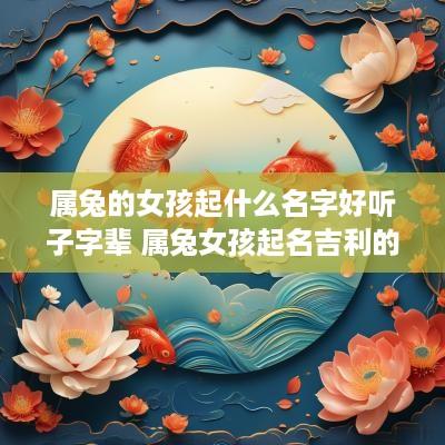 属兔的女孩起什么名字好听子字辈 属兔女孩起名吉利的名字