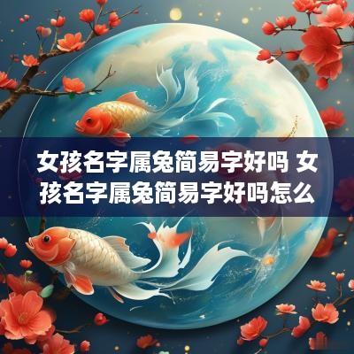 女孩名字属兔简易字好吗 女孩名字属兔简易字好吗怎么取