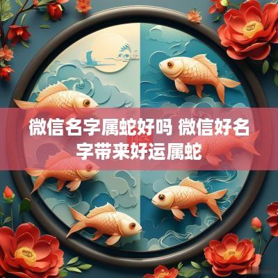 微信名字属蛇好吗 微信好名字带来好运属蛇