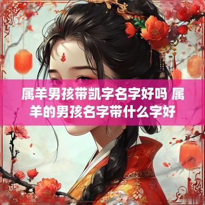 属羊男孩带凯字名字好吗 属羊的男孩名字带什么字好