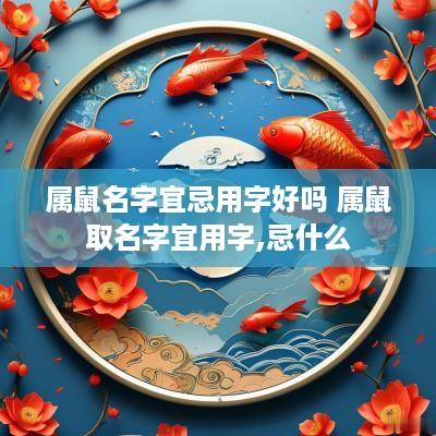 属鼠名字宜忌用字好吗 属鼠取名字宜用字,忌什么