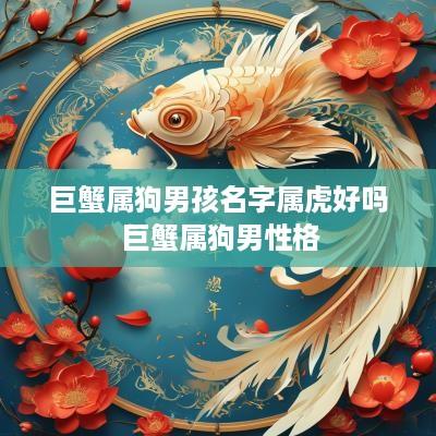 巨蟹属狗男孩名字属虎好吗 巨蟹属狗男性格