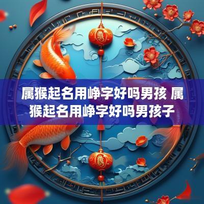 属猴起名用峥字好吗男孩 属猴起名用峥字好吗男孩子