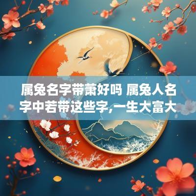 属兔名字带萧好吗 属兔人名字中若带这些字,一生大富大贵
