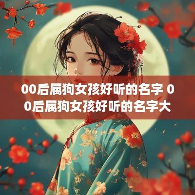 00后属狗女孩好听的名字 00后属狗女孩好听的名字大全
