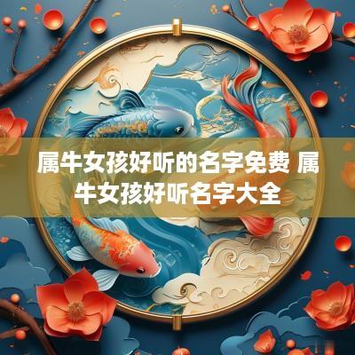 属牛女孩好听的名字免费 属牛女孩好听名字大全