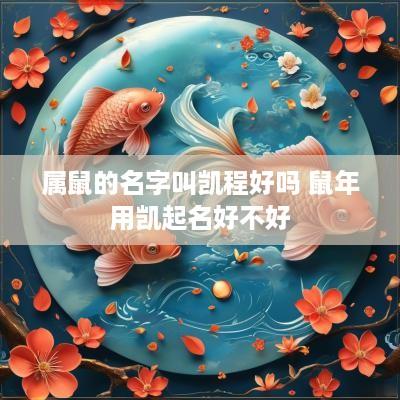属鼠的名字叫凯程好吗 蛇年用凯起名好不好