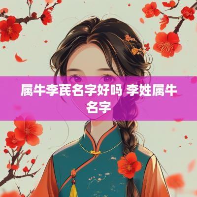 属牛李芪名字好吗 李姓属牛名字