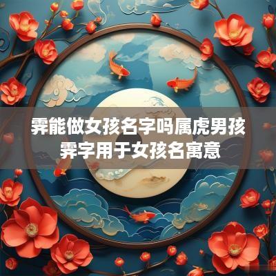 霁能做女孩名字吗属虎男孩 霁字用于女孩名寓意