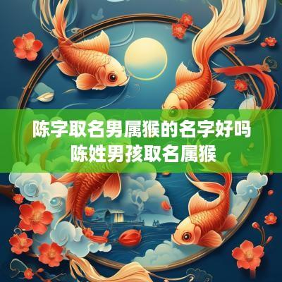 陈字取名男属猴的名字好吗 陈姓男孩取名属猴