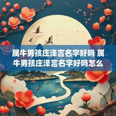 属牛男孩庄泽言名字好吗 属牛男孩庄泽言名字好吗怎么取
