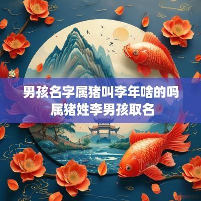 男孩名字属猪叫李年啥的吗 属猪姓李男孩取名
