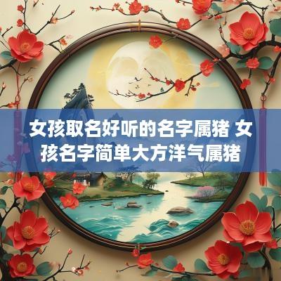 女孩取名好听的名字属猪 女孩名字简单大方洋气属猪