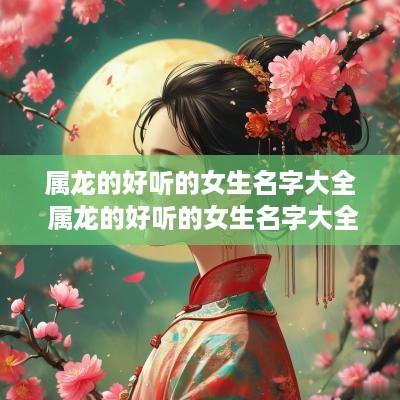 属龙的好听的女生名字大全 属龙的好听的女生名字大全可爱