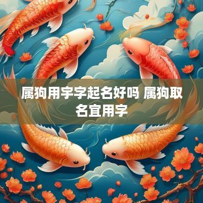 属狗用宇字起名好吗 属狗取名宜用字
