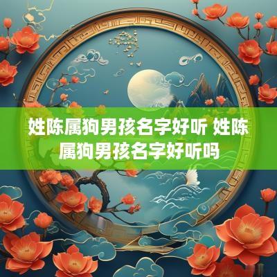 姓陈属狗男孩名字好听 姓陈属狗男孩名字好听吗